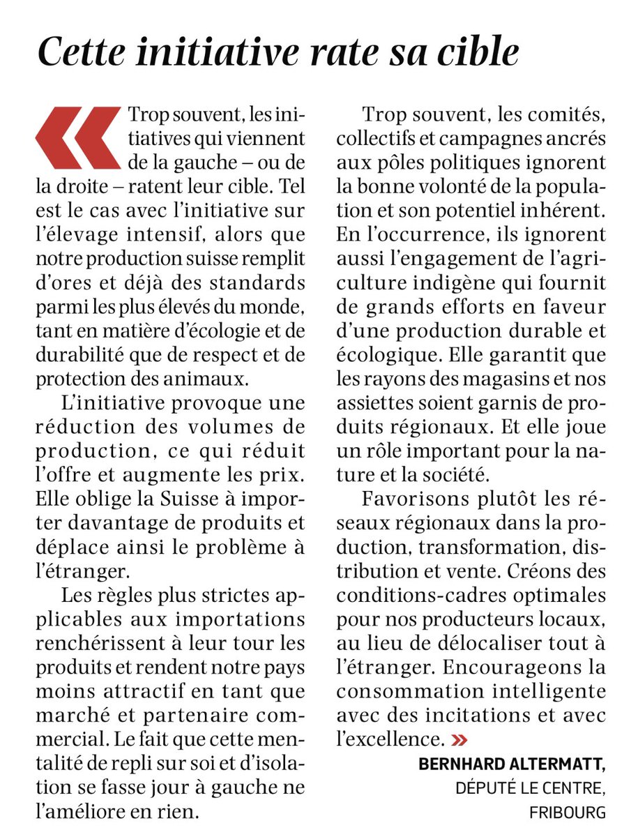Le Centre Fribourg-Ville /Die Mitte Stadt Freiburg (@centremittefr) on Twitter photo đł NON Ă lâinitiative inutile et contre-productive sur lâĂ©levage
đŁ Retrouvez les arguments de notre DĂ©putĂ© @B_Altermatt
đ° <a href="/laliberte/">La LibertĂ©</a>, 07.09.22
<a href="/elevage2022/">Non Ă lâinitiative inutile sur lâĂ©levage</a> <a href="/Mitte_Centre/">Die Mitte â Le Centre</a> <a href="/LeCentre_Fr/">Le Centre Fribourg</a>
#LeCentre #Fribourg #DieMitte #Freiburg #TeamOrange đł NON Ă lâinitiative inutile et contre-productive sur lâĂ©levage
đŁ Retrouvez les arguments de notre DĂ©putĂ© @B_Altermatt
đ° <a href="/laliberte/">La LibertĂ©</a>, 07.09.22
<a href="/elevage2022/">Non Ă lâinitiative inutile sur lâĂ©levage</a> <a href="/Mitte_Centre/">Die Mitte â Le Centre</a> <a href="/LeCentre_Fr/">Le Centre Fribourg</a>
#LeCentre #Fribourg #DieMitte #Freiburg #TeamOrange