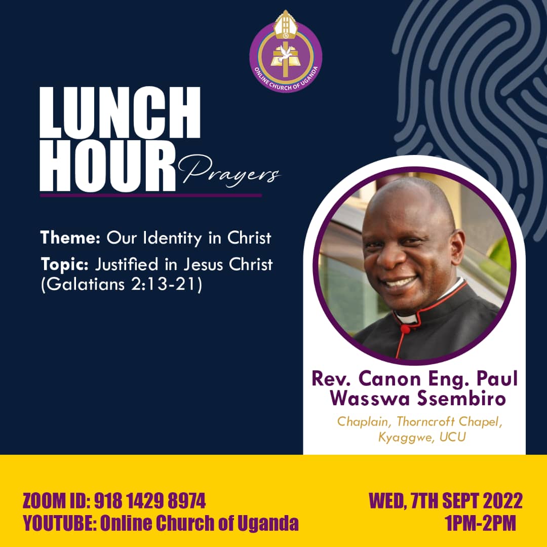 Tell a friend to tell a friend not to miss Online Church of Uganda Lunch Hour

zoom.us/j/91814298974