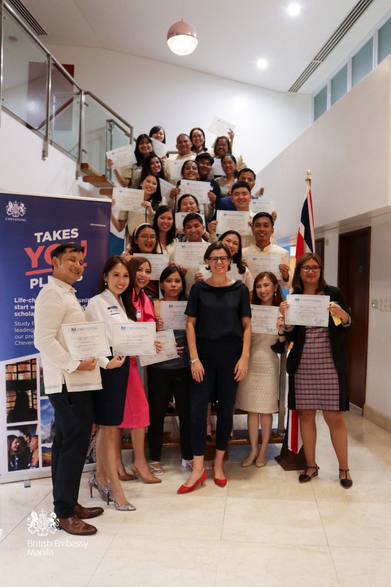 LaureBeaufils's tweet photo. A room full of #TALENT!! So delighted for this year’s 🇵🇭 @CheveningFCDO cohort, setting off to 🇬🇧 for a fully funded masters’ degree. And btw, 2/3 are women! Congratulations and have fun. #PinayPower #ChosenforChevening https://t.co/5973wVzjzF