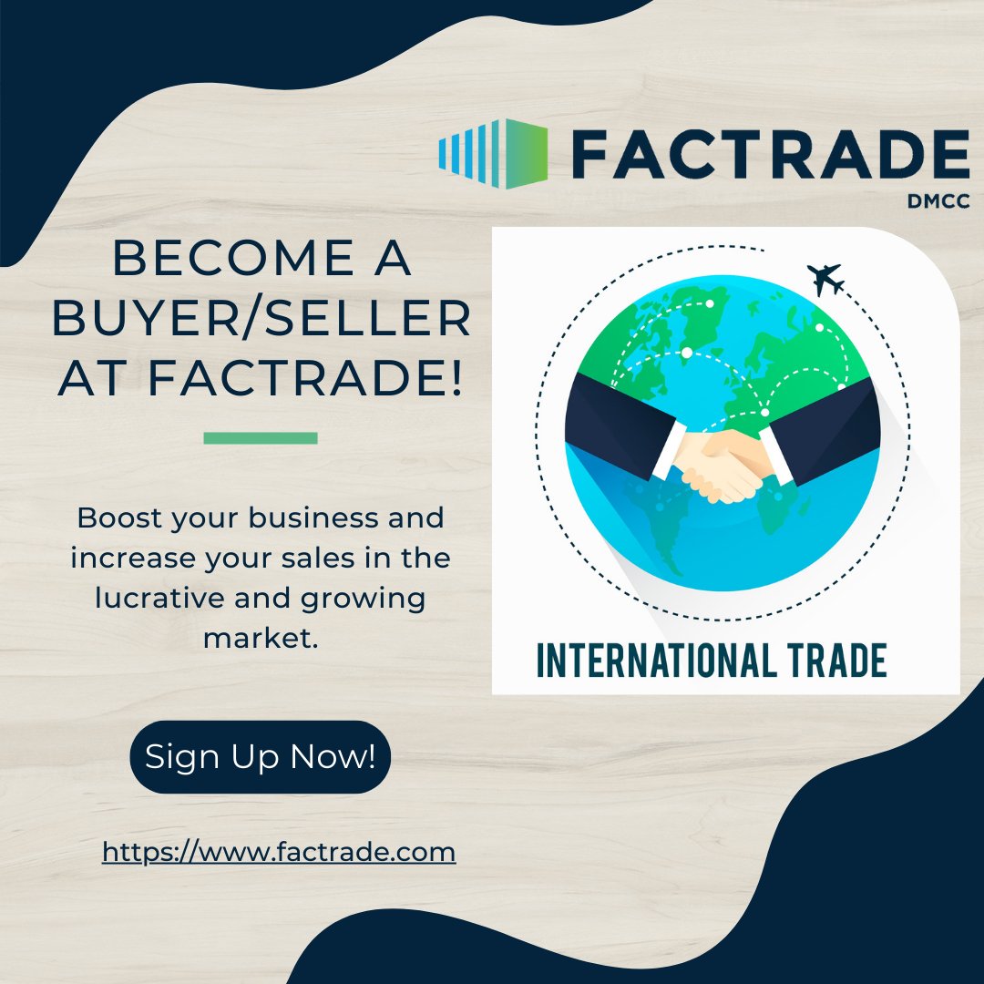 FactradeSupport's tweet photo. Trade with trusted buyers and suppliers of agricultural commodities only at Factrade DMCC! 

To know more click the links below:

https://t.co/p1M7SBv0Yf

https://t.co/kfQCJNSz6W

#startup #tech #b2b  #trading  #exporter #importer #buyers #suppliers #wheat #rice #sugar https://t.co/CL4K4Sd0qa