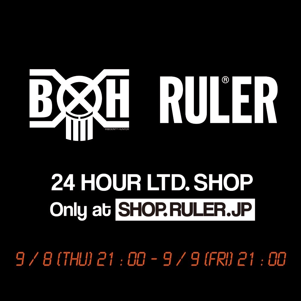 RULEROFFICIAL's tweet photo. BOUNTY HUNTER X RULER®︎ POP-UPアイテムの24時間限定受注販売のお知らせ

BOUNTY HUNTER X RULER®︎ POP-UP会場で販売しました限定コラボアイテムを 24 時間限定でRULER®︎ ONLINE SHOPにて予約受付けを致します。
☞ https://t.co/gWa5Yp8ZpX https://t.co/HOlEXzkOeH