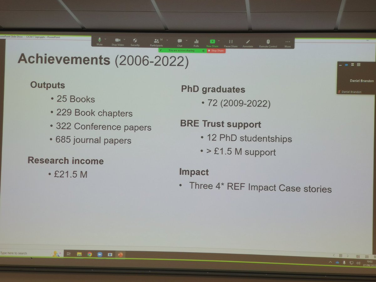 Prof. Pete Walker our director has started with a brief overview of the successes of the Centre in its 16 year existence.