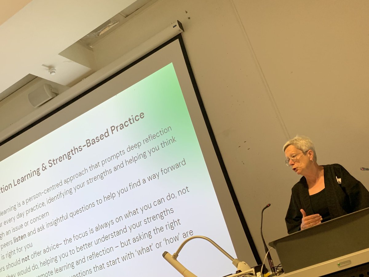 So interesting to hear from ⁦<a href="/bjpratten/">Belinda Pratten💙🧡</a>⁩ ⁦<a href="/LondonMetUni/">London Met Uni</a>⁩ about our recent Strengths-based practice research project as part of the ⁦@NelswTeaching⁩ #NELSSWTP2022 conference.