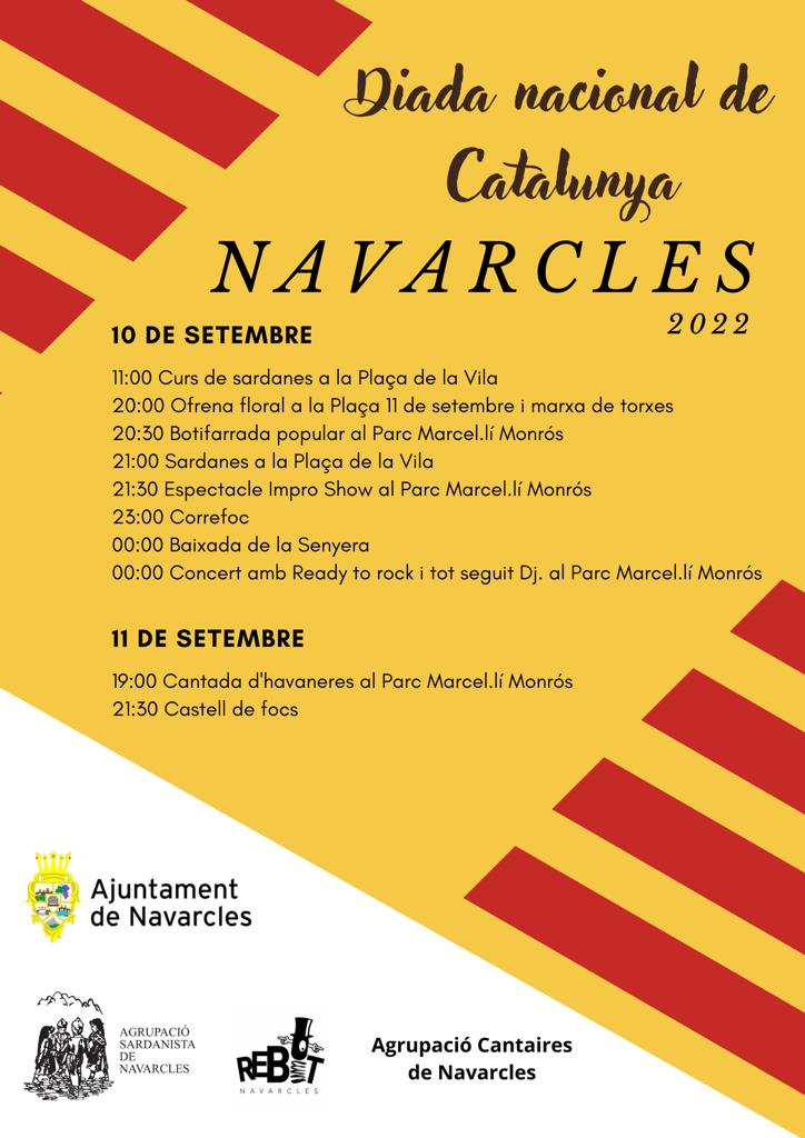 ajnavarcles's tweet photo. Actes per al 10 i 11 de setembre. Bona Diada!
Amb @rebotnavarcles 
#Diada22 #11desetembre #Navarcles
🔽🔽🔽 https://t.co/4iKze0RUiA