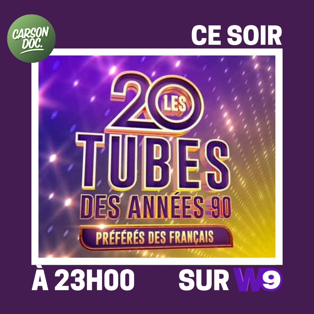 carson_prod's tweet photo. [SOIRÉE SPÉCIALE]
Nostalgique des chansons des 90's ? Nous aussi !
Retrouvez les 20 tubes des années 90 préférés des français 🎶 

🗓 Ce soir à 23h00
📍 Sur @W9
📺 Présenté par @JeromeAnthonyM6
#carsondoc #w9 #les20 https://t.co/OA28xnnAhM