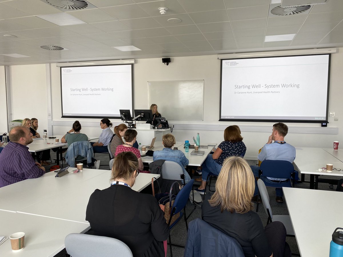 LJMU_IHR's tweet photo. Dr Carianne Hunt from @LivHPartners talks through the #startingwell programme and research priorities for children and young people #IHRCYPF https://t.co/LSPJP9jLdC