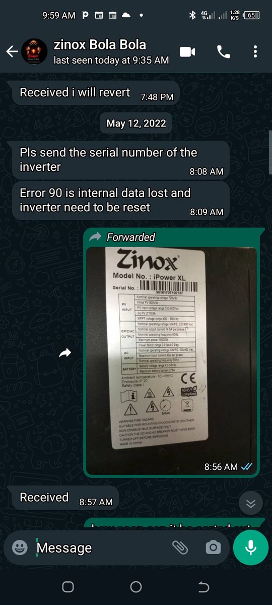 NAEE2013's tweet photo. @zinoxTechNG  Zinox Technology the most unreliable and insensitive Renewable Energy components dealer with zero after sales. 2 years of components breakdown unable to resolve to communication. This inverter still in their custody no communication @ZinoxTechNG https://t.co/sRhsKiqTX5