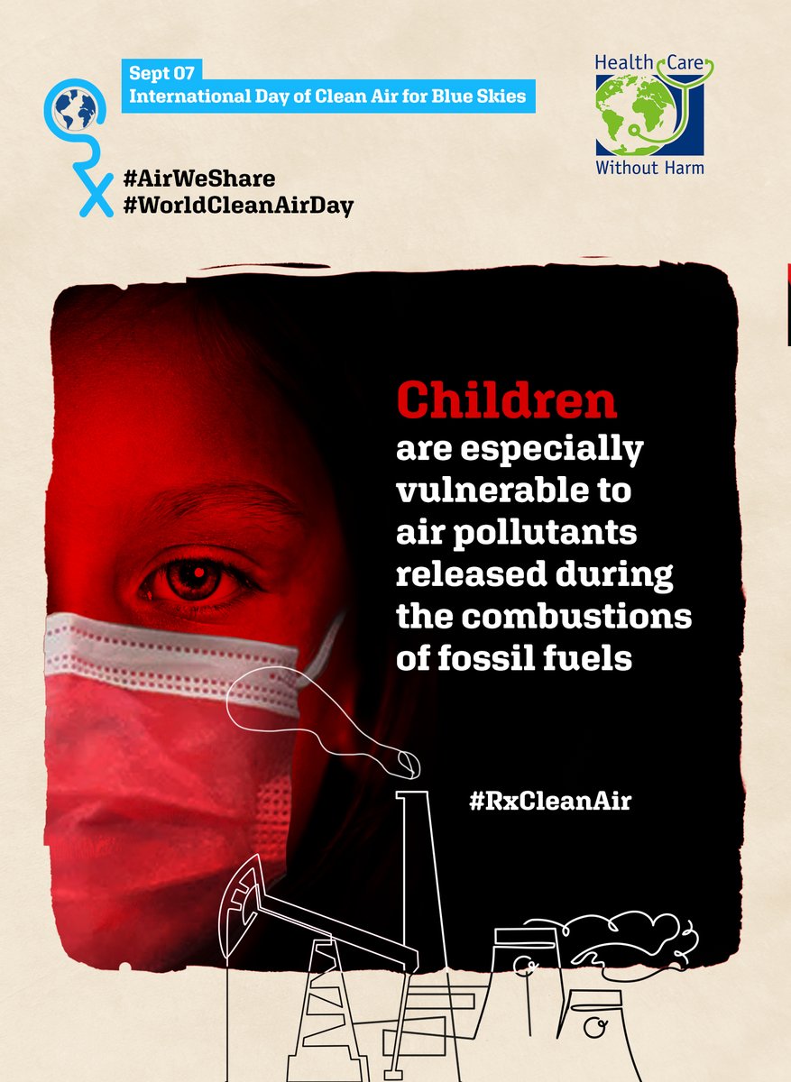 Children are especially vulnerable to air pollutants released during the combustion of #FossilFuels. Health experts call to #EndFossilFuels for #HealthyAir and #HealthyPlanet. #RxCleanAir