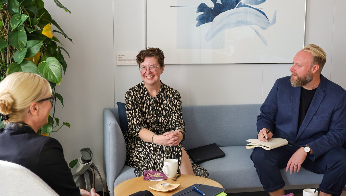 Thank you for a great discussion on Finnish-U.S. #research and #innovation collaboration and for visiting @FulbrightFIN today, Melissa Plath and <a href="/JeromeRickmann/">Jerome Rickmann</a>! Very pleased to be working together with you and the FARIA network: bit.ly/3QnRLv1 .