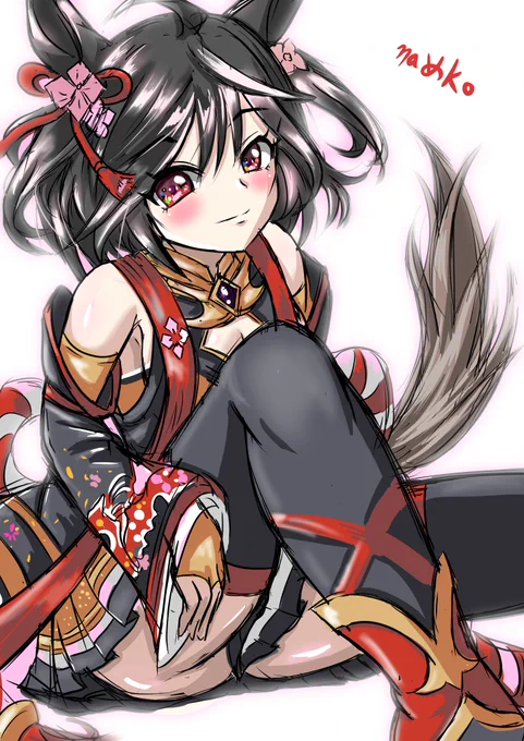 #なめこイラスト #ウマ娘 #キタサンブラック #カレンチャン 今日の配信で描いた ラクガキ 