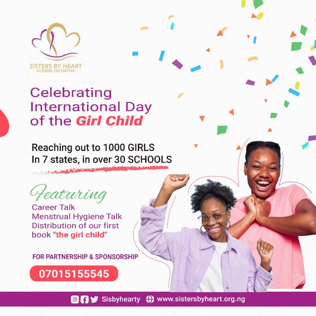 SisByHearty's tweet photo. BREAKING NEWS:

The day is gradually coming before us and we are super excited to positively impact the lives of 1000 girls💃💃💃💃

Your partnership and sponsorship are welcome🙌

#ProjectGirlchild #GirlChildProject #sisbyhearty #NGO #girlchild https://t.co/rKvMsUh9p7