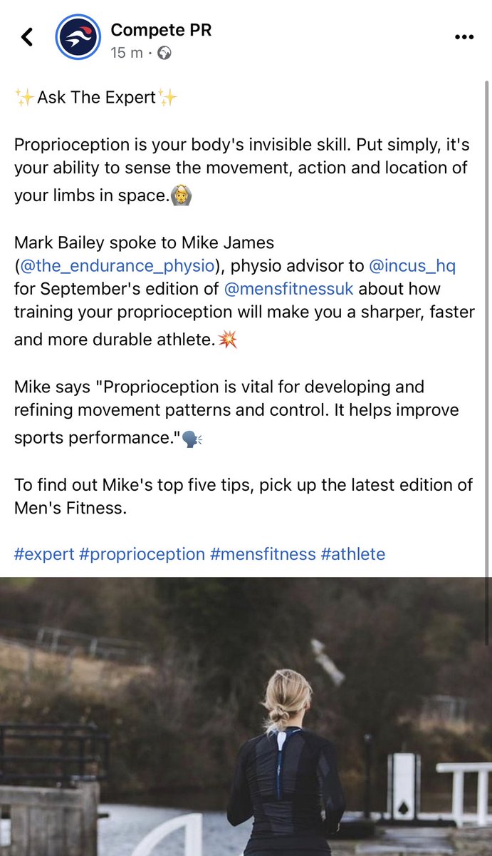 theEndurancePT's tweet photo. Check out this months @MensFitnessUK for my thoughts on how and when proprioception training could help your performance.

Thanks to @Incus_HQ and @CompetePR 💪👍 https://t.co/caOJpl9FZt