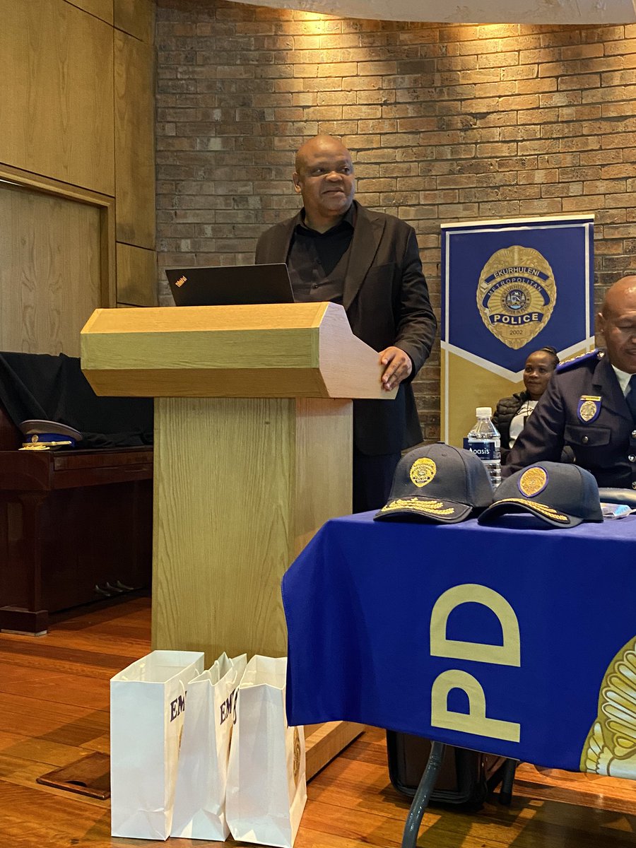 I would like to congratulate Mr Revo Spies who has been appointed as the the Deputy Commissioner for Auxiliary Support and Mr Ndumiso Gcwabe as the Deputy Commissioner for Security Loss and Control at the EMPD Handing over of Rank Ceremony in Edenvale.