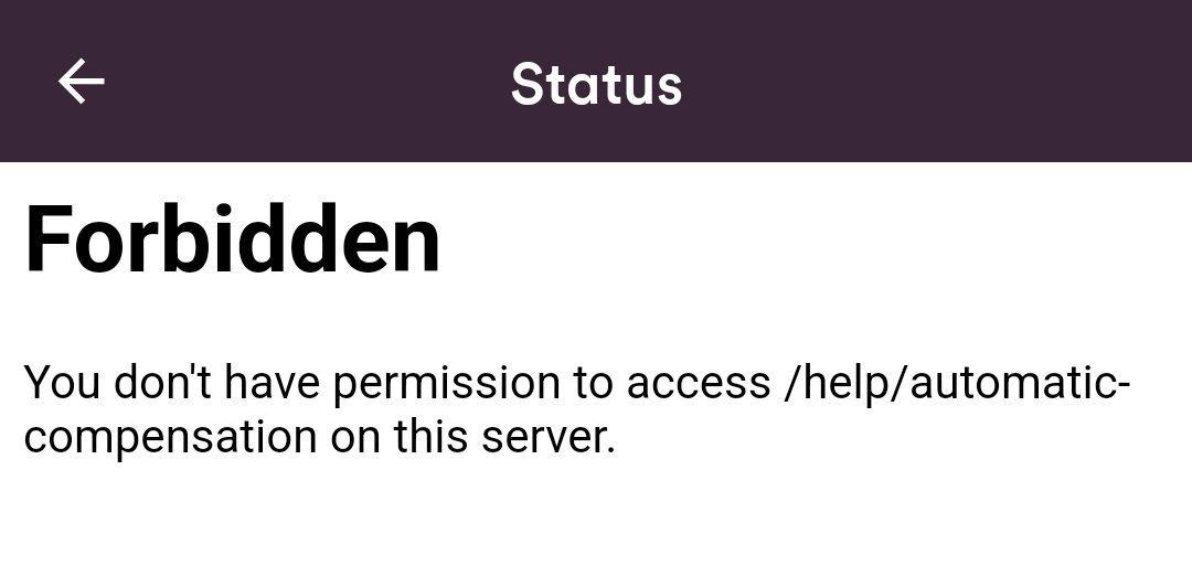 Normandabald's tweet photo. @virginmedia I'm logged into the app (android v22.6.226) and trying to register a loss of service but getting a Forbidden. 
There's service disruption in my area, is this page also experiencing problems? https://t.co/OBn2PZAyQs