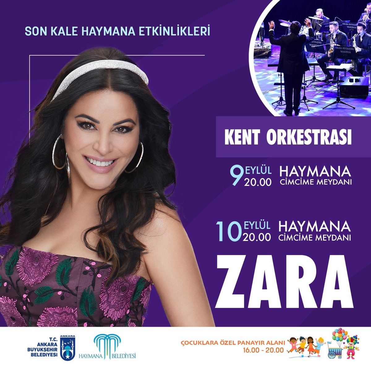 Son Kale Haymana Etkinlikleri Cimcime Meydanında Ankara Büyükşehir Belediyesi ile gerçekleştireceğimiz konserler ve panayırla sürüyor.

9 Eylül Kent Orkestrası ve Panayır

10 Eylül Halk Müziğinin güçlü sesi <a href="/zaraofficialtr/">ZARA</a> Haymanalılarla buluşacak.
Tüm hemşehrilerimiz davetlidir.