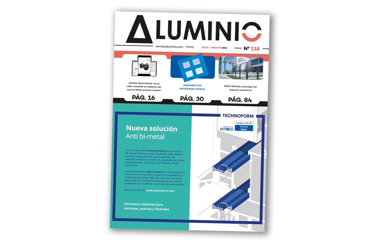 AluminioRevista's tweet photo. Ya tienes disponible para descargar gratuitamente en pdf el nº118 de ALUMINIO. En esta edición, podrás conocer algunas "NOVEDADES VETECO 2022".
Si quieres descargarlo pincha aquí: https://t.co/y402eMUrGd
También puedes descargar ejemplares anteriores en: https://t.co/gUdAYzQGv4 https://t.co/32wJ9e8qni