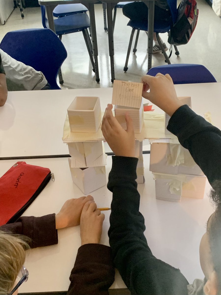 6th grade science students kicked off the year last week with a “Tower of Power” STEM challenge.  Groups had to build a tower strong enough to support a notebook that also had a space for the notebook to pass through. #NHCSchat <a href="/WillistonTigers/">Williston Tigers</a> <a href="/heatherbmaguire/">Heather Maguire</a>