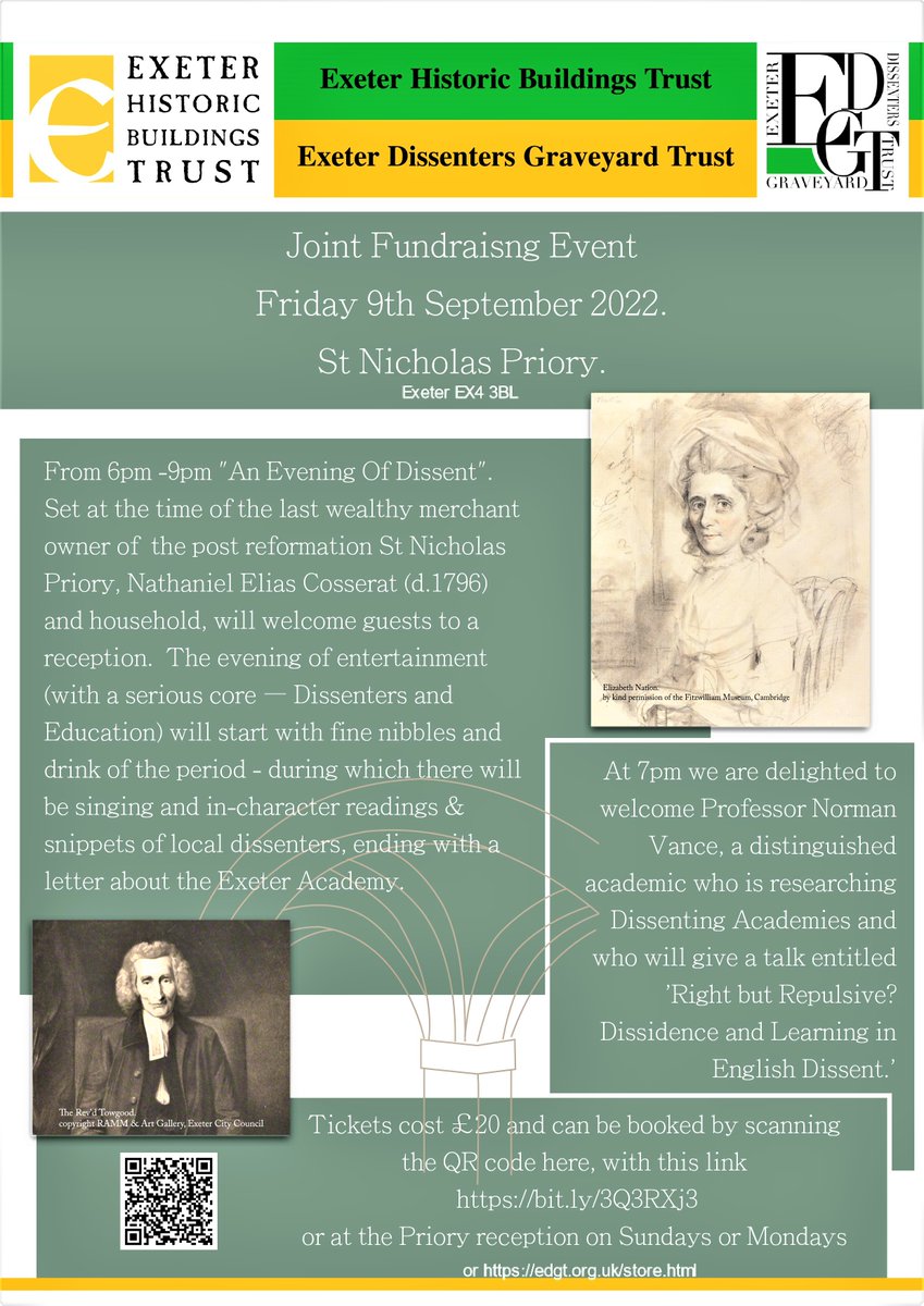 ExeterHBT's tweet photo. Hope you can join us for "An Evening of Dissent"
Our joint event with @ExeterDGT at ST NICHOLAS PRIORY #Exeter on Friday 9th September
https://t.co/yc2u1jI290
@nixpriory @Exeter_Hour
@visitexeter
#thingstodo #History #radioexe #exeterlive https://t.co/891RRIehZE