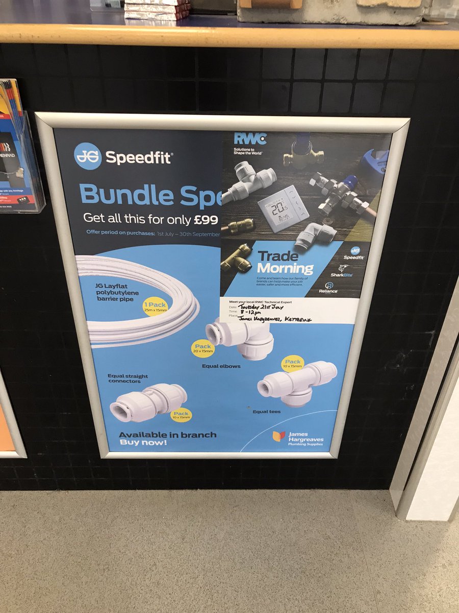 speedfittopcat's tweet photo. Come along to James Hargreaves in Northampton and see what’s new and ask about our new Lowfit options for underfloor heating. Also, get in the prize draw to win a case of beer. @JGSpeedfit @RWCUK @JamesHargreaves https://t.co/hK3SbFzZoT