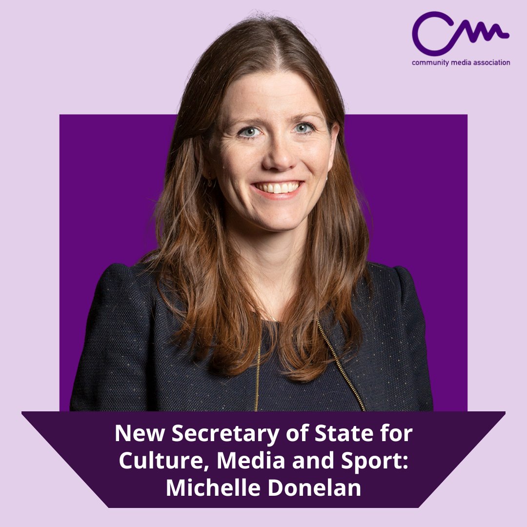 community_media's tweet image. Congratulations to @michelledonelan for becoming the new Secretary of State for Culture, Media and Sport. As the national representative body for community radio we look forward to working with you to boost the not for profit community based media sector in the future.