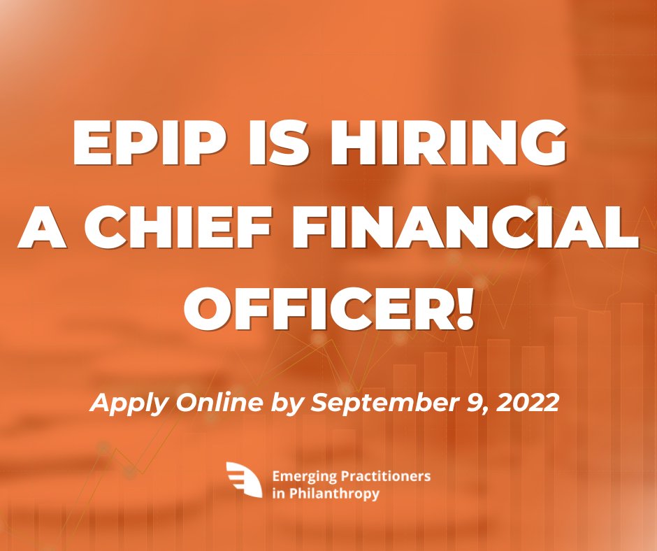 Sept. 9 is the last day to apply to be EPIP's Chief Financial Officer! Are you a leader committed to #equity and #socialjustice w/ a strong #finance #operations &amp; #nonprofit #HR background? Learn more &amp; apply today: ow.ly/QYFG50KCm9H! 

#JOBALERT #philanthropy #CFO
