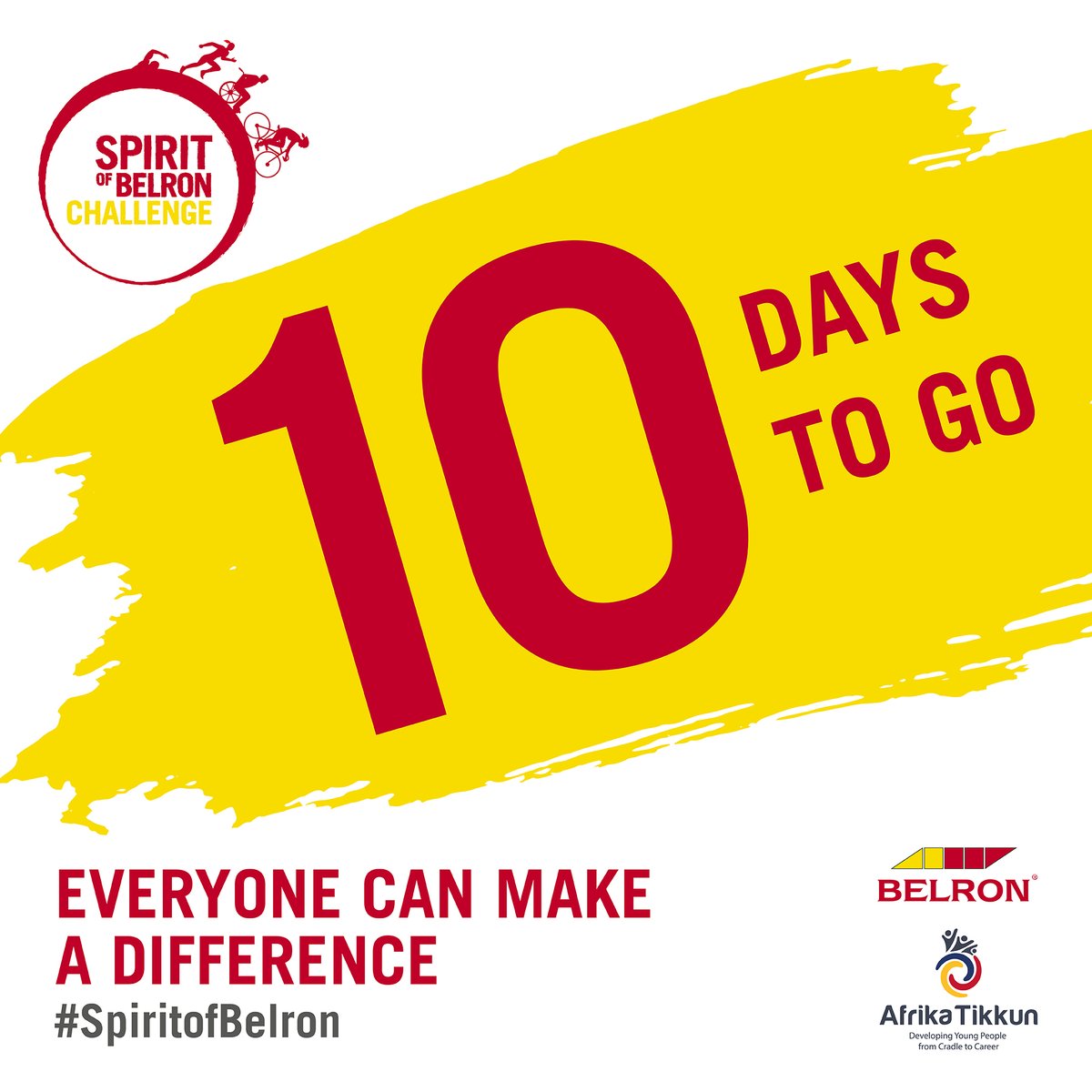 There's 10 days to go until the #SpiritofBelron Challenge kicks off, where we'll run, walk, cycle, swim, travel by wheelchair in support of our charity partner, <a href="/AfrikaTikkun/">Afrika Tikkun</a>