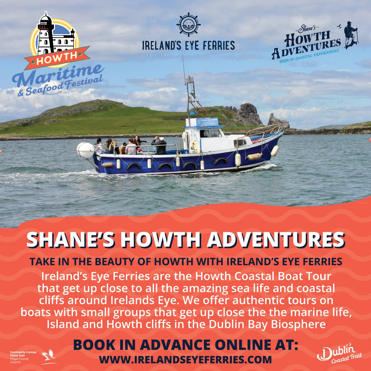 HowthMaritime's tweet image. Go on an adventure this weekend with Shane's @howthadventures! Run by Howth locals, they will take you on a guided tour by foot, electric bike or boat around Howth🌊 
Book in advance: shaneshowthadventures.com