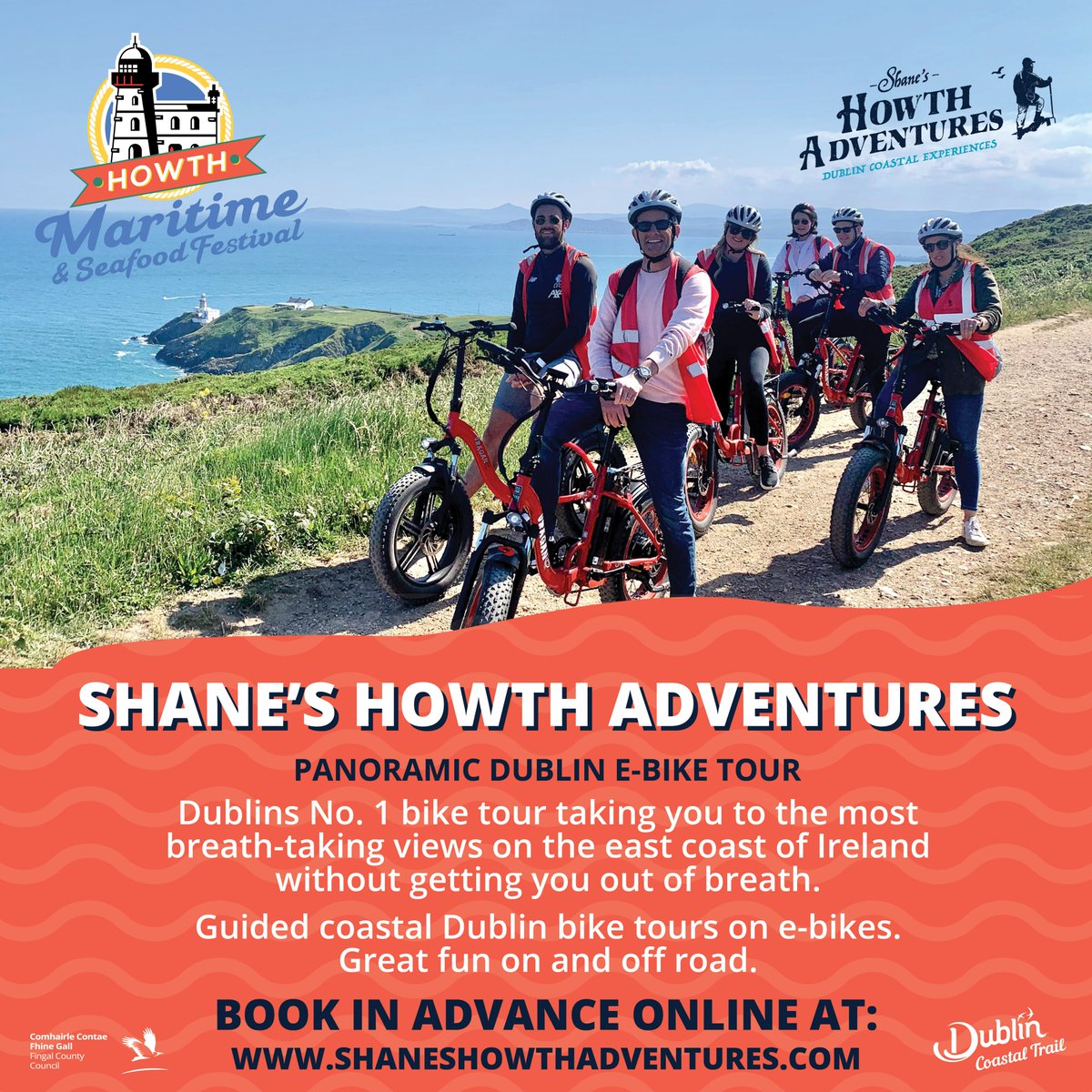 HowthMaritime's tweet image. Go on an adventure this weekend with Shane's @howthadventures! Run by Howth locals, they will take you on a guided tour by foot, electric bike or boat around Howth🌊 
Book in advance: shaneshowthadventures.com