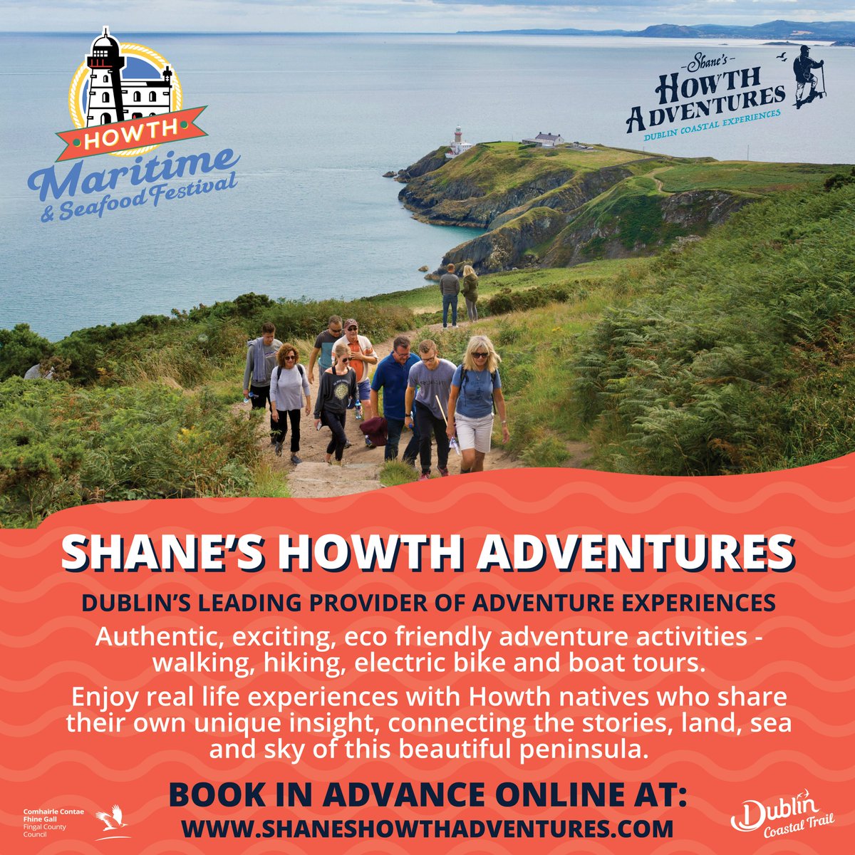 HowthMaritime's tweet image. Go on an adventure this weekend with Shane's @howthadventures! Run by Howth locals, they will take you on a guided tour by foot, electric bike or boat around Howth🌊 
Book in advance: shaneshowthadventures.com