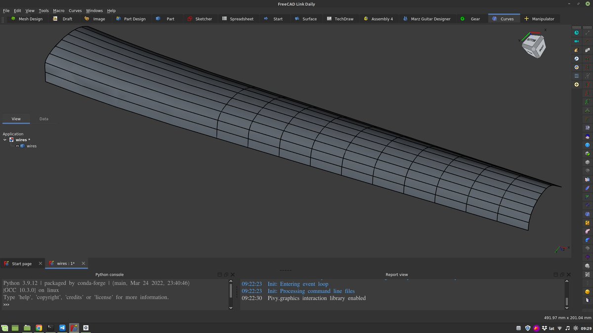 mnesarco's tweet photo. Experimenting with Gordon Surfaces. #TiGL @FreeCADNews https://t.co/HdLchiaxbo