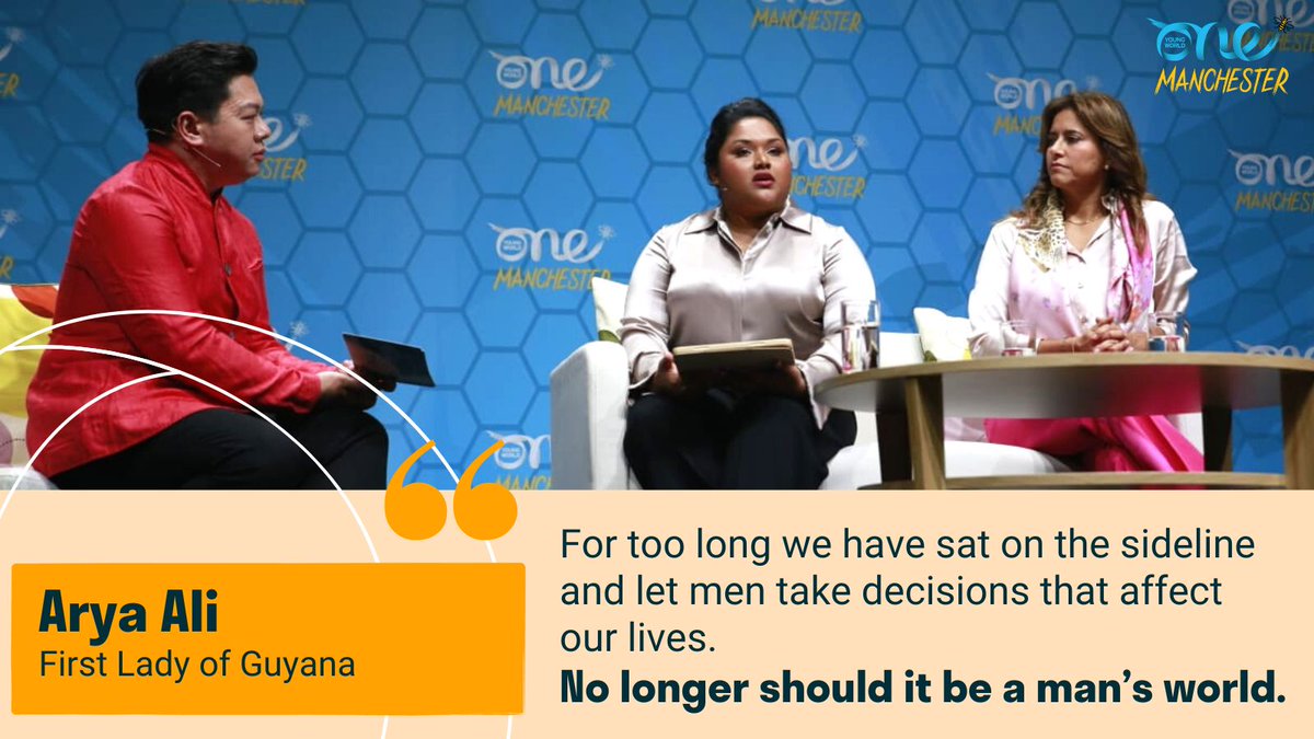 'It is my humble view that women are grossly underrepresented in both private and public sectors. Women make up about half of the population. This is a sufficient enough reason for us to be represented at all levels of decision-making.' @aryaaligy, First Lady of Guyana
#OYW2022