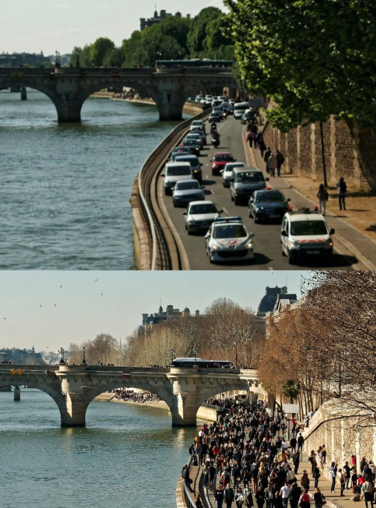 khardman's tweet image. Avant et Après. Voie Express Rive Gauche pour se Parc Rives de Seine