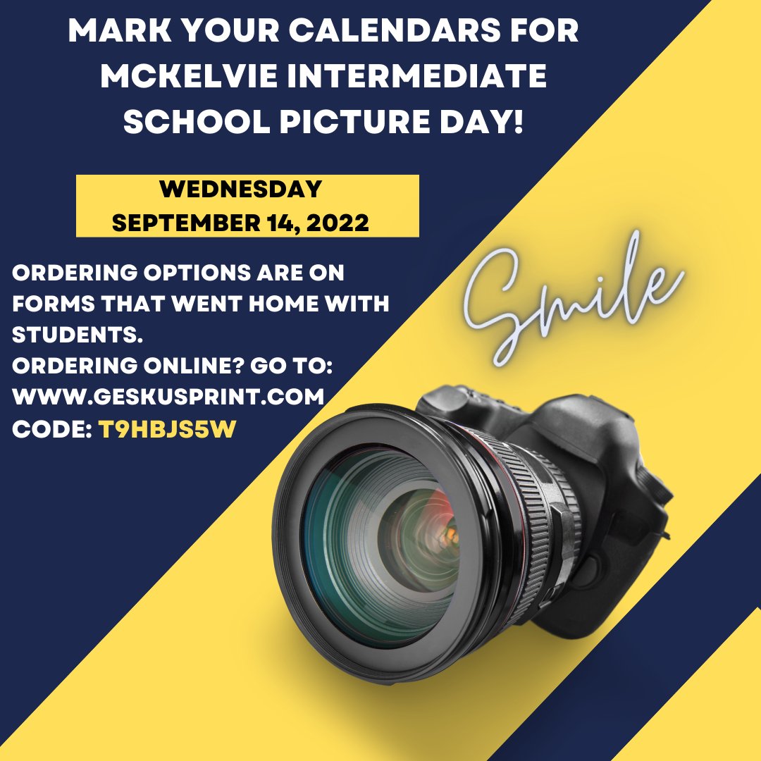 MISMustangs's tweet photo. McKelvie Picture Day is Wed, Sept 14th. Ordering info is on forms that went home with students. https://t.co/UaTdpoFjag