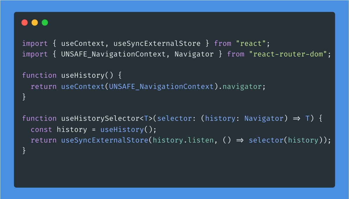 Gabin Aureche on X: "@sebastienlorber Sadly useHistory is gone in v6. I was able to implement a workaround but it doesn't pass type checks because " listen" and "location" are not declared on Gabin Aureche on X: "@sebastienlorber Sadly useHistory is gone in v6. I was able to implement a workaround but it doesn't pass type checks because " listen" and "location" are not declared on