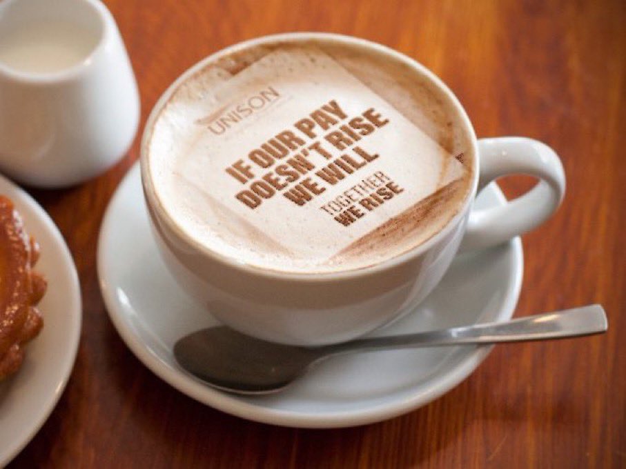 unisonHERHealth's tweet photo. It’s time the newly formed #Tory Government wakes up and smells the coffee - #fairpay #NHSPAY #payusright @unisontheunion https://t.co/mgo0v7SCM7