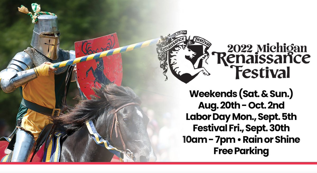 PureMichigan's tweet photo. Hear ye, hear ye all lords and ladies, the Renaissance Festival is happening now through Sept. 30. ๐งต 5/5
https://t.co/EIiOws8nA5 #MichRenFest #RenFest @michrenfest https://t.co/TaZWz7DQDH