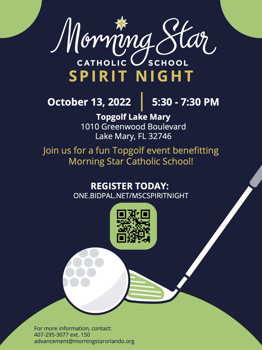 MSCatholicOrl's tweet photo. Join us for a fun Topgolf event benefitting Morning Star Catholic School!

Register Here: https://t.co/LAJLmN6W4N https://t.co/0dqZ0bVXmG