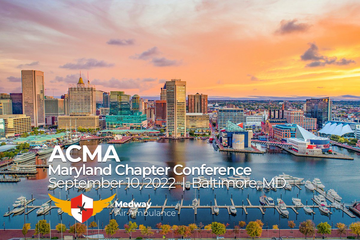 MedwayAir's tweet photo. The State of Maryland is known for their Chesapeake Bay blue crabs, pit beef sandwiches, and really terrific people. This Saturday, we will have the distinct pleasure of coming together with our case management friends at the ACMA Maryland Annual Chapter conference. See you soon! https://t.co/Za4PTl9RSp