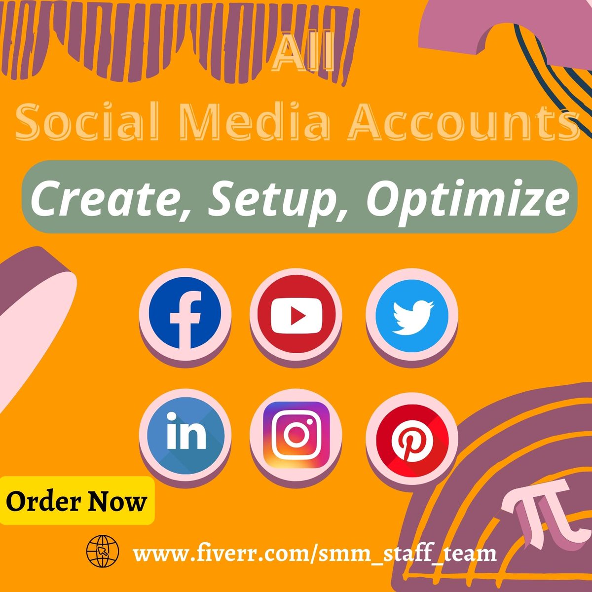 I will perfect create, setup, social media accounts, and optimize professionally.
Visit now: fiverr.com/share/g4zrVo

#socialmediaaccounts #socialmedia #socialmediamarketing #digitalmarketing #twitter #socialmediamanager #instagram #facebook #socialmediamanagement #pinterest