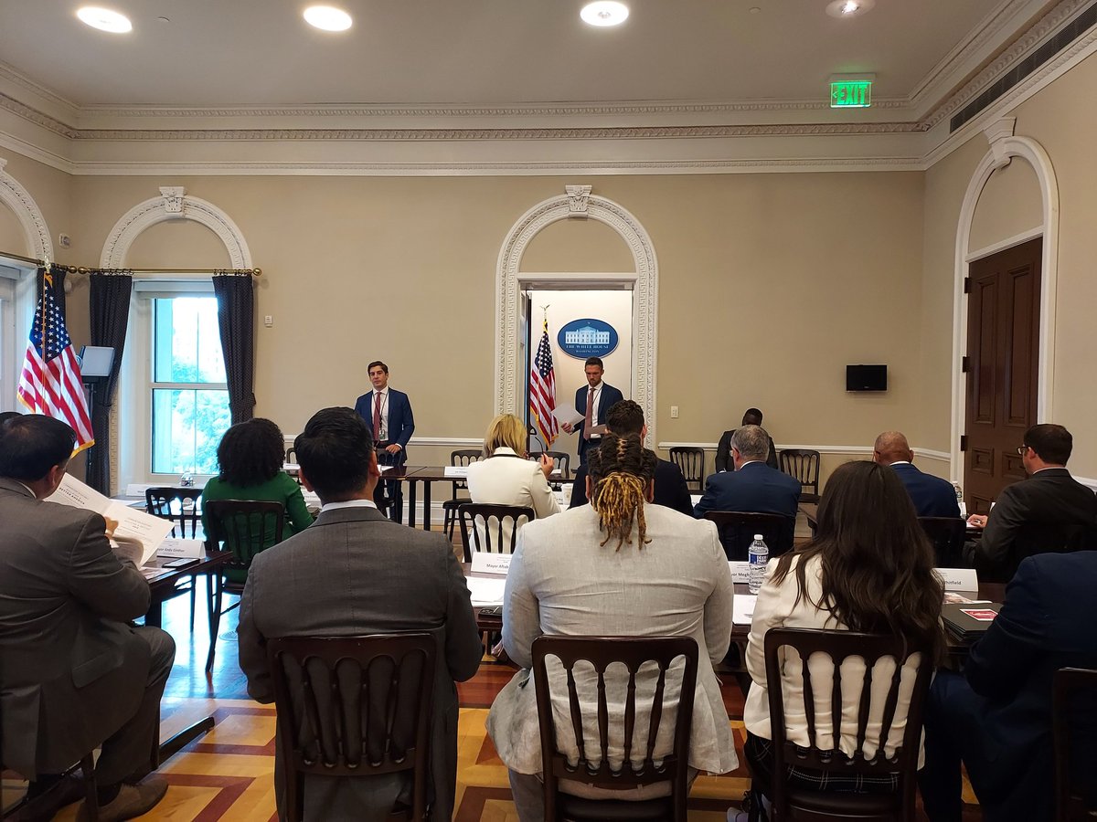 DebPhillipsOhio's tweet photo. The roundtable discussion is underway  at the #WhiteHouse. Ohio leaders are sharing about their uses of ARPA funds, and bringing important issues directly to the administration. #ruralaction https://t.co/ktfBA7zYiD