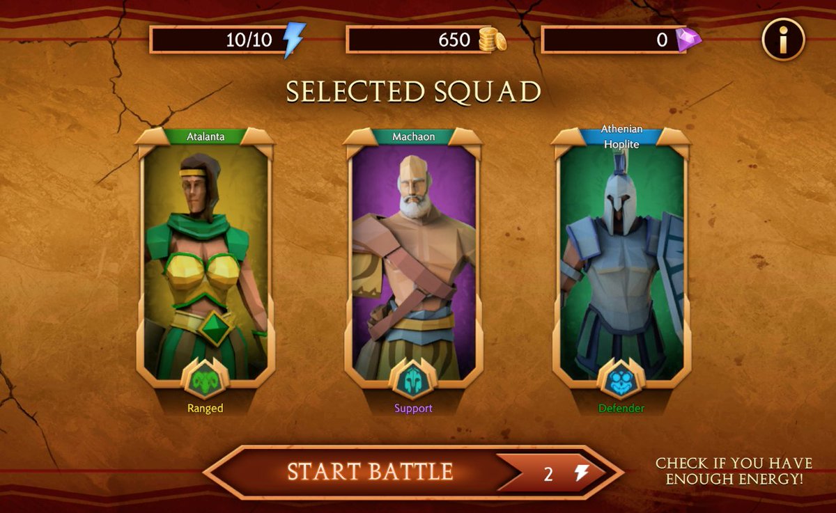 WarOlympus's tweet photo. Melee, defender, ranged, controller, support... What would be your perfect team?

#F2P #indiegame #rpg #turnbased #androidgames #videogame #strategygame #gaming #games #androidgaming #GooglePlay #wishlist https://t.co/dvfxe9WnXe