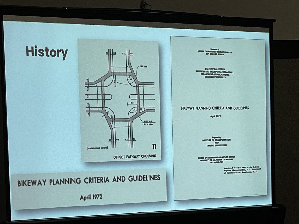 BurkhardStork's tweet image. “It’s not new. We had it in the toolbox before the vehicular cycling movement succeeds and run all these ideas over.” Exactly the same story in #Germany few years later. #NACTO2022 #protectedintersection