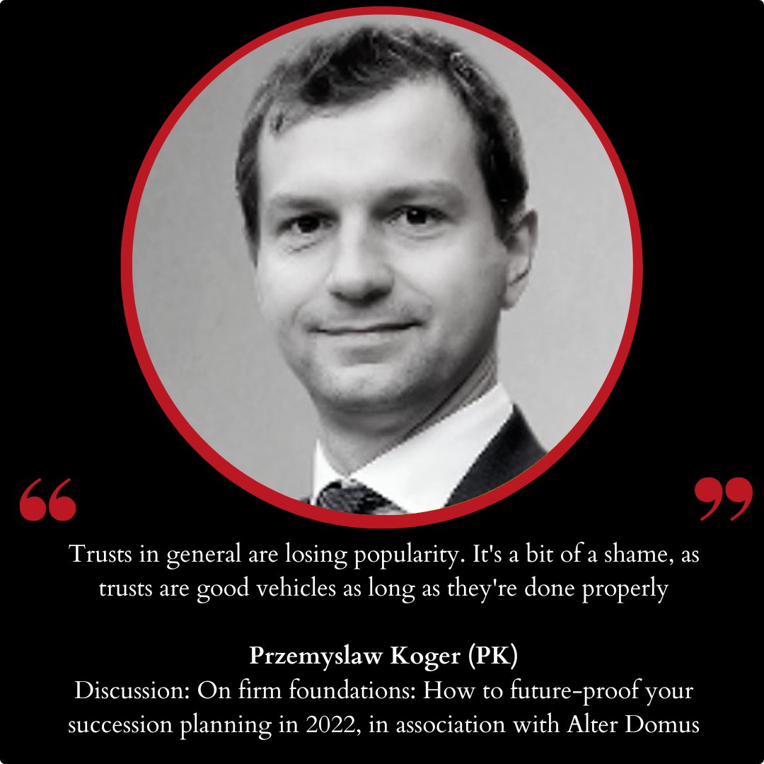SpearsMagazine's tweet photo. Przemyslaw Koger of Alter Domus discusses what UHNWs should consider when succession planning and the tools available for such families. 

#Spears500Live https://t.co/Aj5WH99k6C