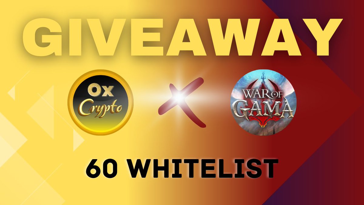 Quattuor_Calls's tweet photo. 🎉War of Gama announce a Giveaway with Ox Crypto

🔶60 Whitelist Giveaway in 60 users
✅Whitelist User - Free Mint NFT 

1️⃣Follow @Ox_Cryptoo &amp; @WarofGAMA 
2️⃣Like Retweet &amp; tag with 3 frnds 
3️⃣Fill Form - https://t.co/JHZx6q0Ccx

#Airdrop #Airdrops #Giveway #WLGiveaways #Solana https://t.co/0pJAhNmbko