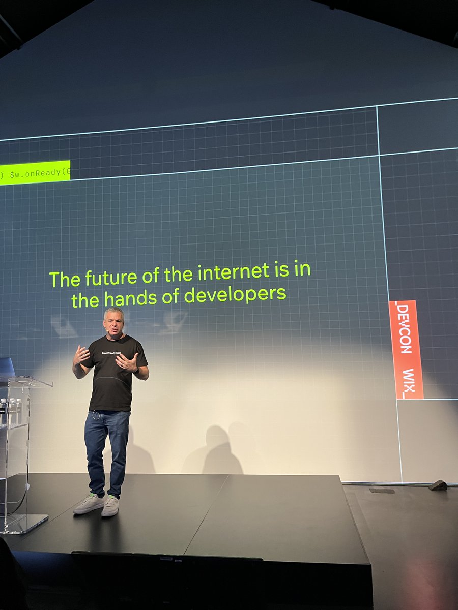 Wix's tweet image. “We will continue to innovate and support developers as they trailblaze the future of web creation.”

CEO @Avishai_ab opening #WixDevCon2022 with his keynote on how Wix is committed to further enabling web professionals to create custom, robust online experiences using code.