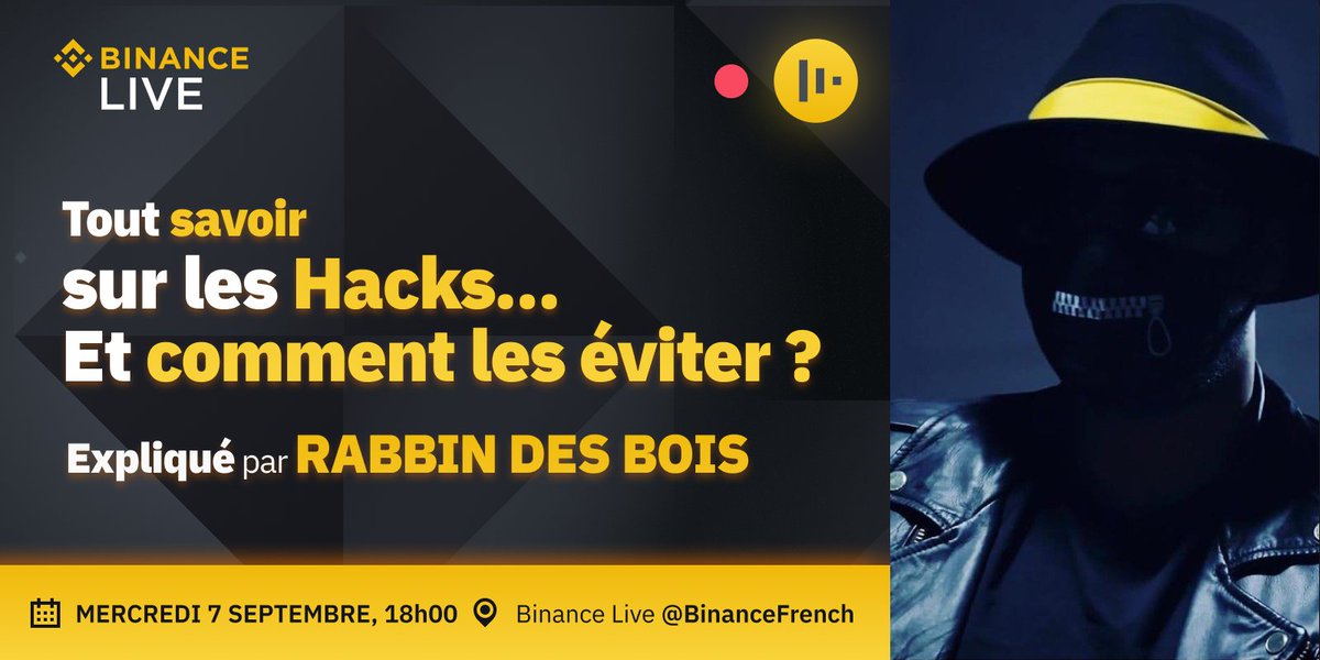 Pour fêter ce live spécial 🔴
10 tickets #Binance Blockchain Week d'une valeur de 840€ chacun à gagner.

🔸 Follow <a href="/LeBinanceFR/">Binance France</a> et <a href="/rabbindesbois/">RABBIN DES BOIS</a>
🔸 RT ce tweet

TAS demain. Bonne chance à tous.