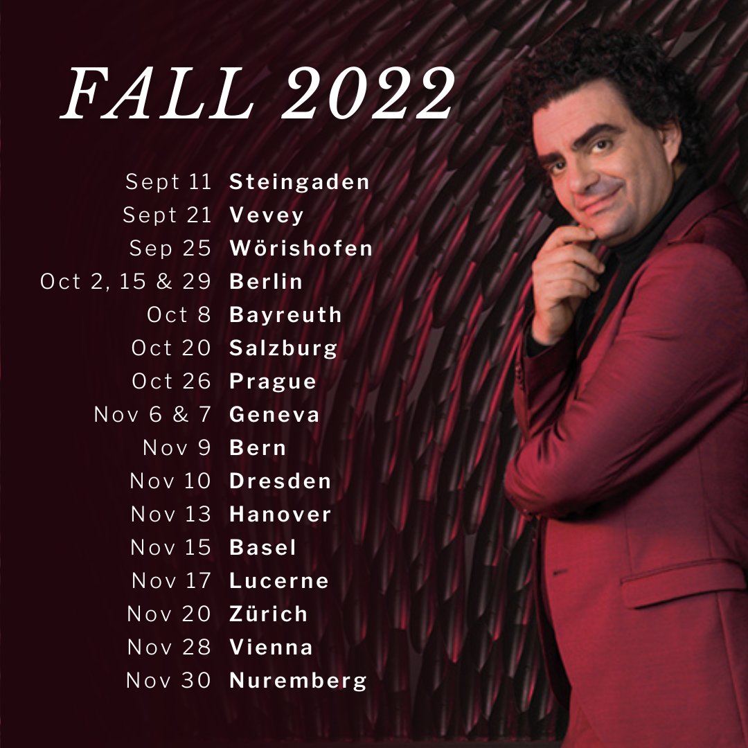 A busy season is ahead with upcoming performances in Germany, Switzerland, Austria and more. Tickets: rolandovillazon.com/schedule/