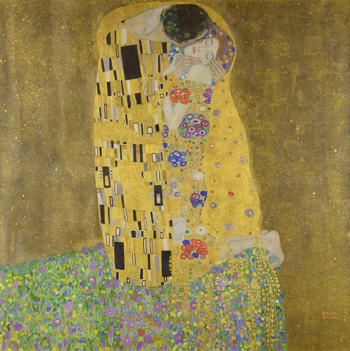 "The Kiss" by Gustav Klimt (circa 1907-1909).