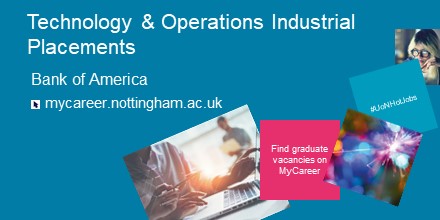 Kick-start your tech career 📈 with this internship in Technology & Operations with @BankofAmerica Work on Infrastructure, platforms and security capabilities to supercharge your CV 🖥️🔒📶ow.ly/LSV350KyJ4s #UoNHotJobs