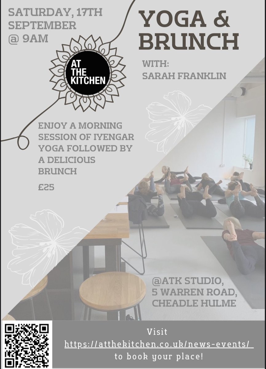 RT #WellbeingWednesday - Fancy Saturday morning #IyengaYoga  followed by delicious brunch ?

Iyengar Yoga is #accessible for all ages &amp; all body types. Regular practice integrates the body, mind &amp; emotions.

Contact the fabulous Angela @ATKStudio <a href="/kitchencheadle/">atthekitchencheadle</a> #CheadleHulme